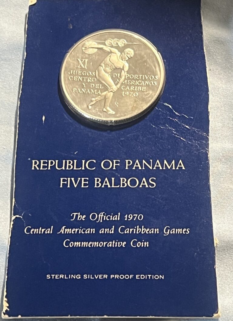 Read more about the article 1970 SILVER PROOF 5 BALBOAS REPUBLIC OF PANAMA COMMEMORATIVE COIN