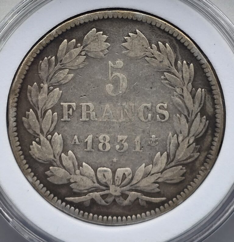 Read more about the article France 1831 A 5 Francs Louis Philippe I Silver Coin