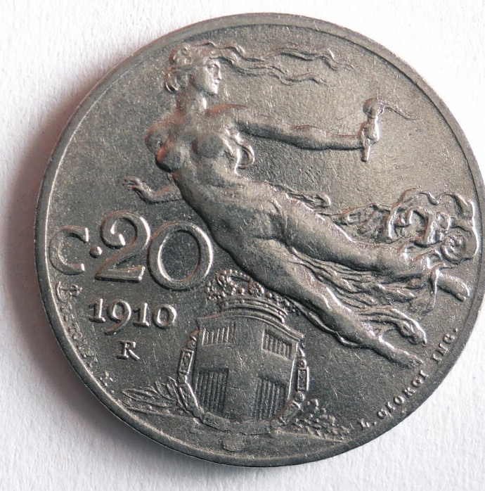 Read more about the article 1910 ITALY 20 CENTESIMI- High Quality Collectible Coin – FREE SHIP – Italy Bin C