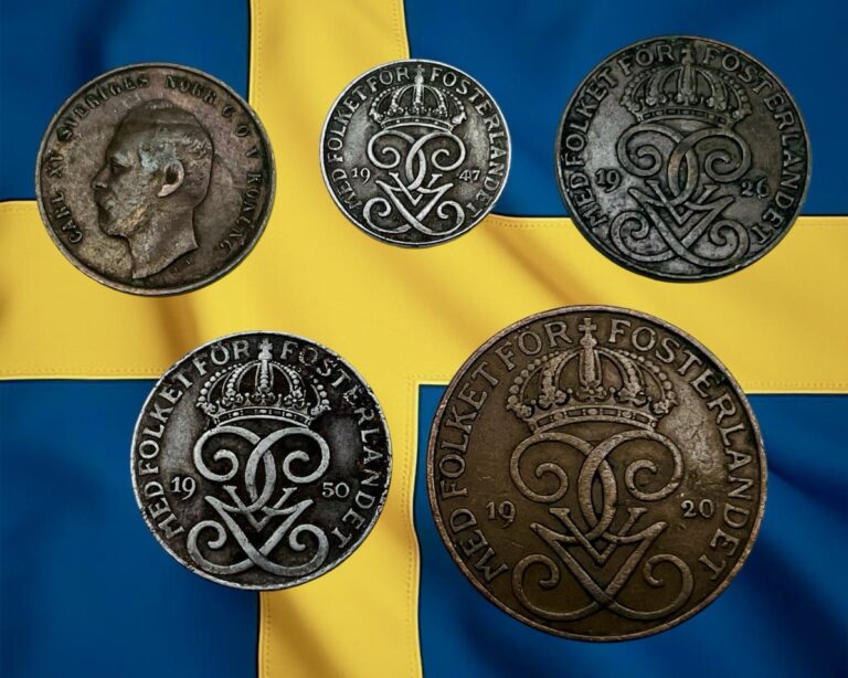 Read more about the article Lot of 5 Mixed Old Sweden 1  2 and 5 Ore Coins – Combined Ship