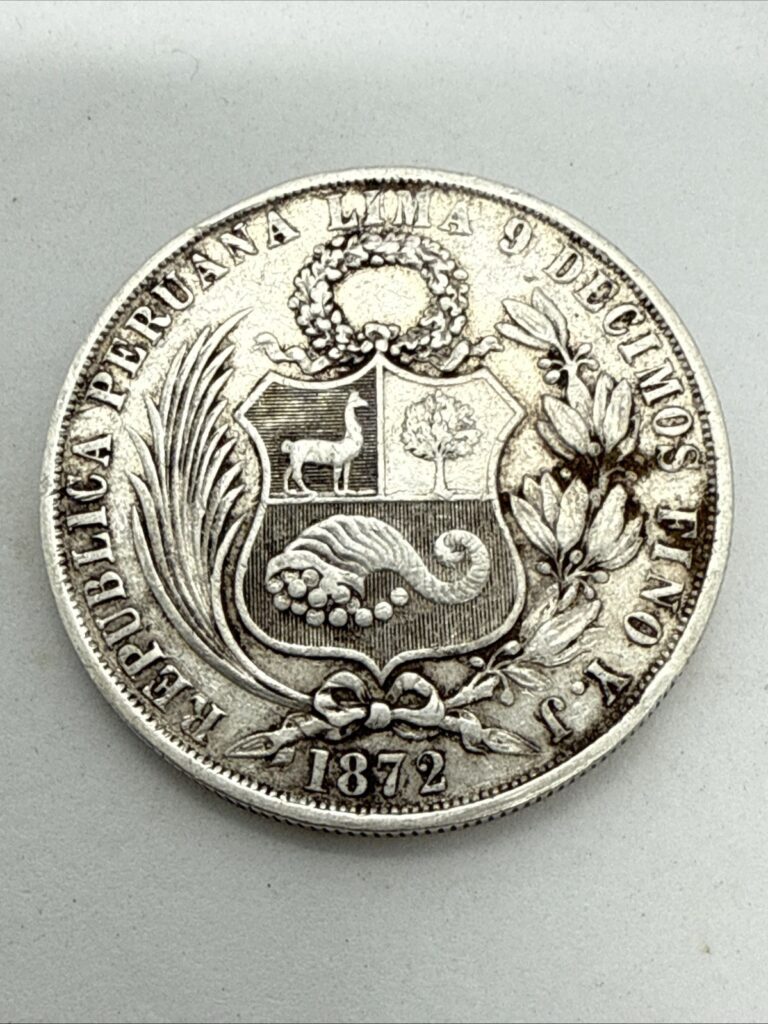 Read more about the article RARE Vintage Peru UN Sol  1872 90% Silver Coin