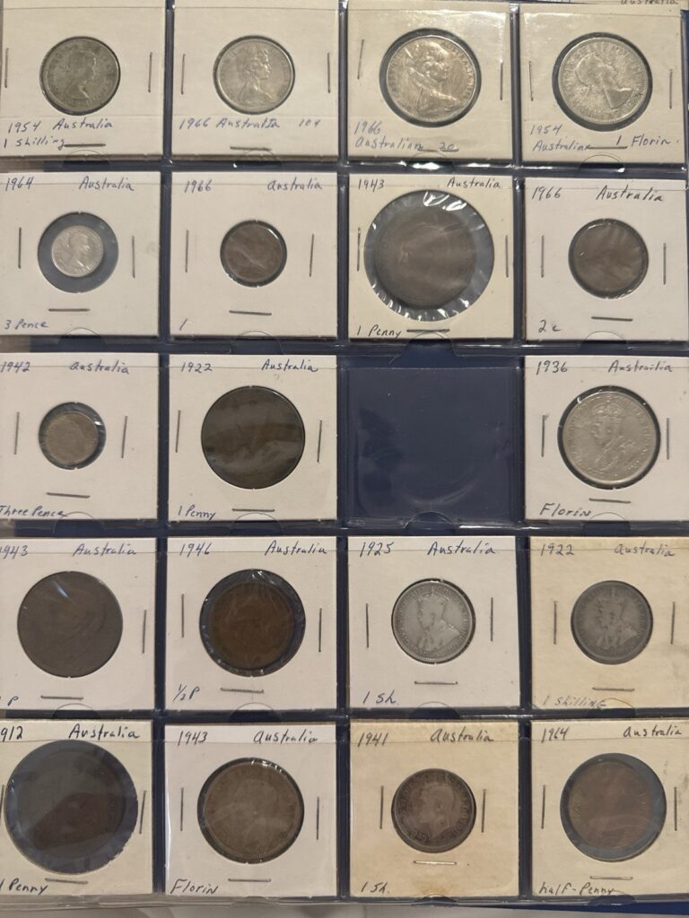 Read more about the article Australia Coin Lot 35 Mixed Pre-Decimal/Decimal Pennies/Florins/Shilling/Silver