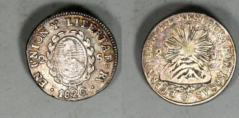 Read more about the article ARGENTINA 1826 2 Soles and a 1843 very rare type 2 Reales