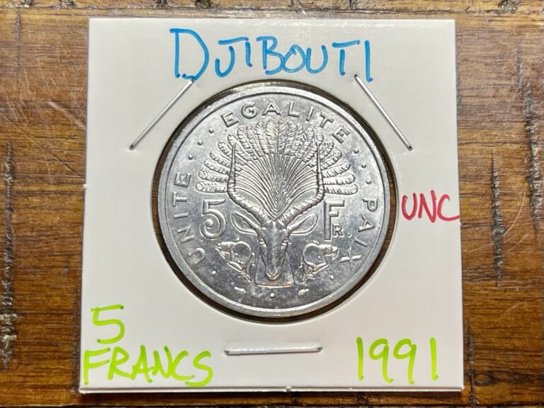 Read more about the article Djibouti 🇩🇯 1991 5 Francs (UNC) 31mm KM# 22- NICE COIN! We Combine Shipping!