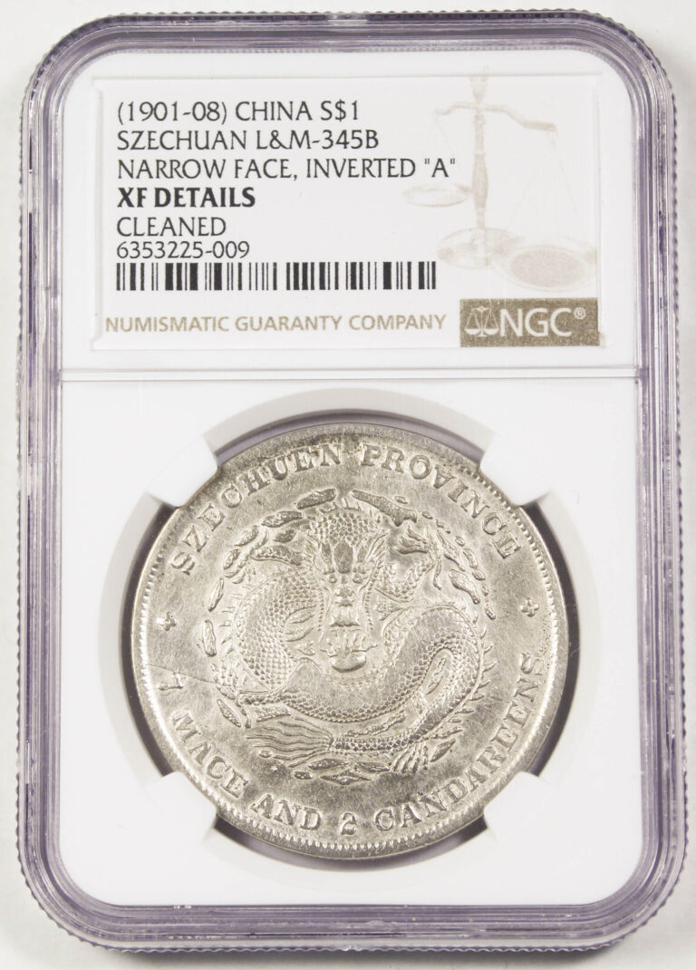 Read more about the article China Empire Szechuan 1901-08 $1 Dollar Silver Dragon Coin NGC XF LandM-345 Y#238