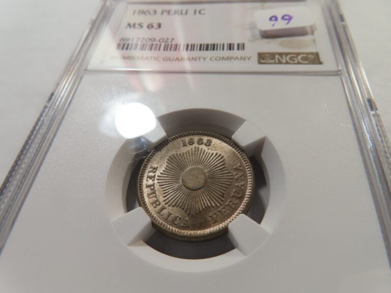 Read more about the article X27 Peru 1863 Centavo NGC MS-63