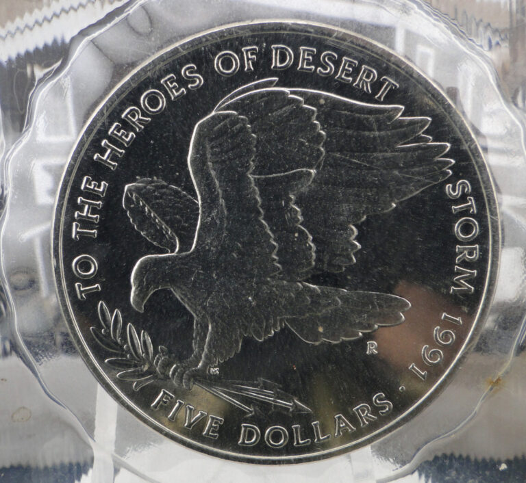 Read more about the article 1991 Marshall Islands $5 Dollar Coin Heroes of Desert Storm KM# 40 SP3390