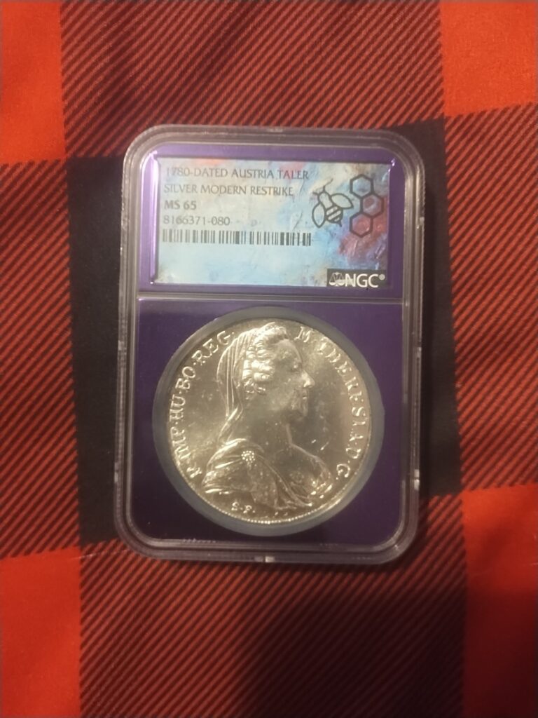 Read more about the article 1780 Austria Thaler Silver Restrike Ngc MS65