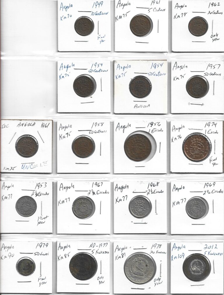 Read more about the article ANGOLA AFRICA – 18 COINS – 1949 THRU 2012 – GREAT SELECTION