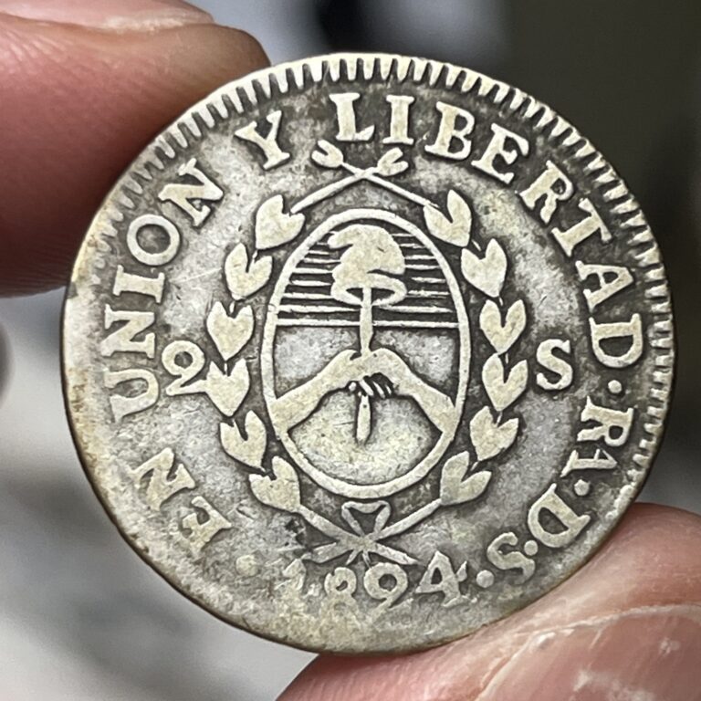 Read more about the article Rare 1824 Argentina 2 Soles Rio Plata Province Silver Coin