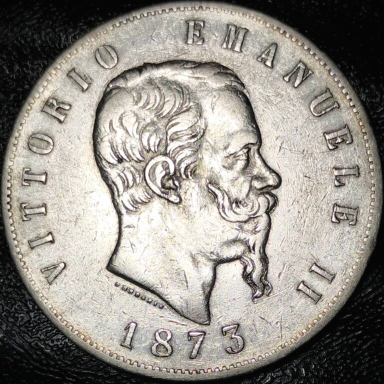 Read more about the article Italy 1873 – 5 Lire – .900 Silver KM#8