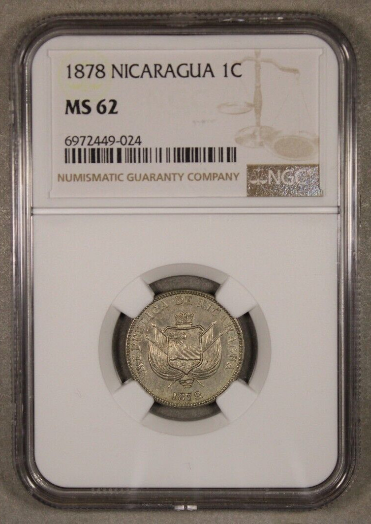 Read more about the article 1878 Nicaragua 1 Centavo NGC MS62 Uncirculated