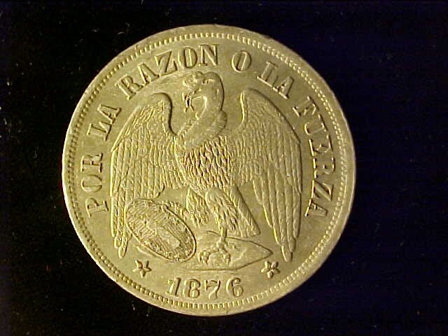 Read more about the article CHILE ONE PESO 1876 AU-UNC BUY IT NOW