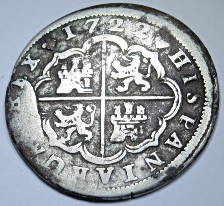 Read more about the article 1722 Spanish Silver 2 Reales Genuine 1700’s Colonial Cross Pirate Treasure Coin