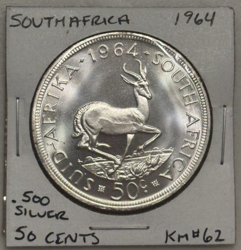 Read more about the article 1964 South Africa 50 Cents Silver Coin – KM#62