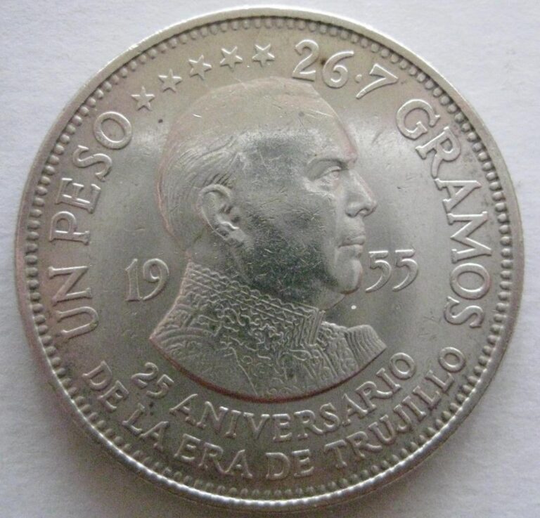 Read more about the article Dominican Republic 1955 Peso XF Trujillo  #31