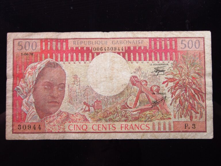 Read more about the article Gabon 500 Francs 1978 h0944 P2 Gabonaise Bank of Central African States