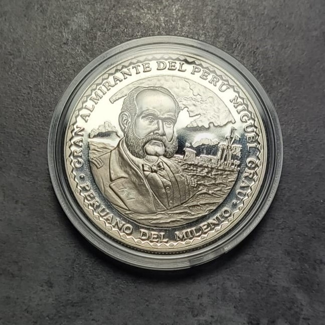 Read more about the article 2000 Peru 1 Nuevo Sol – Gran Almirante Miguel Grau  1oz 0.925 Silver