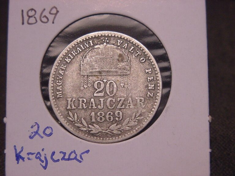 Read more about the article HUNGARY 1869 20 KRAJCZAR SILVER COIN NICE DETAILS RARE SHIPS FREE