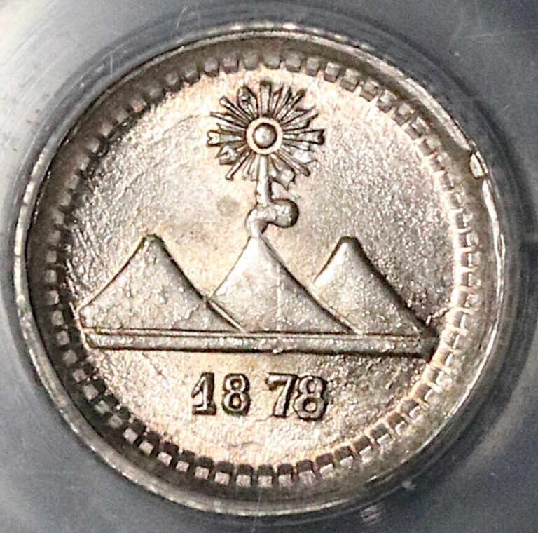 Read more about the article 1878-G PCGS MS 67 Guatemala 1/4 Real GEM Volcano Silver Coin (21112003C)