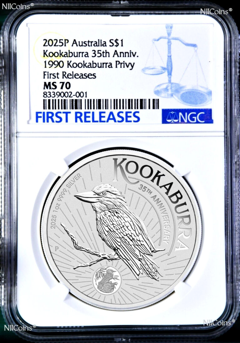 Read more about the article 2025 1oz Silver Kookaburra NGC MS 70 $1 Coin 35th Anniversary 1990 Privy FR