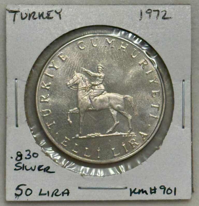 Read more about the article 1972 Turkey 50 Lira (August Victory) Silver Coin – KM#901