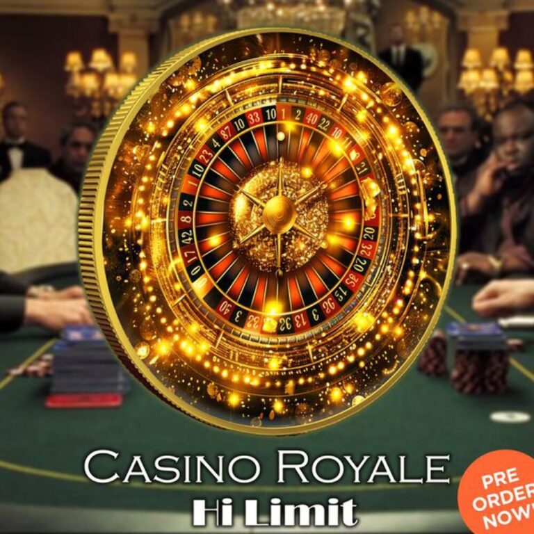 Read more about the article 2023 Tuvalu Colorized Casino Royale Hi Limit .999 Silver 1oz Coin