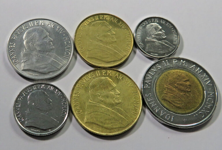 Read more about the article Vatican City Set of Six 1992 coins  KM 236-241