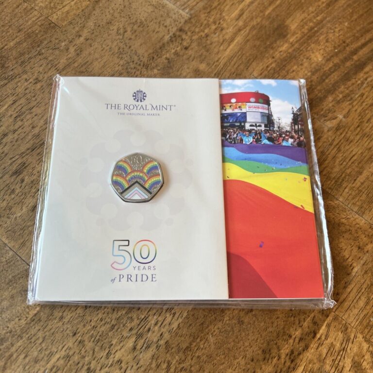 Read more about the article THE ROYAL MINT OF ENGLAND 50P PRIDE COIN W/ COLOR – RARE / NEW / SHIPS FROM USA