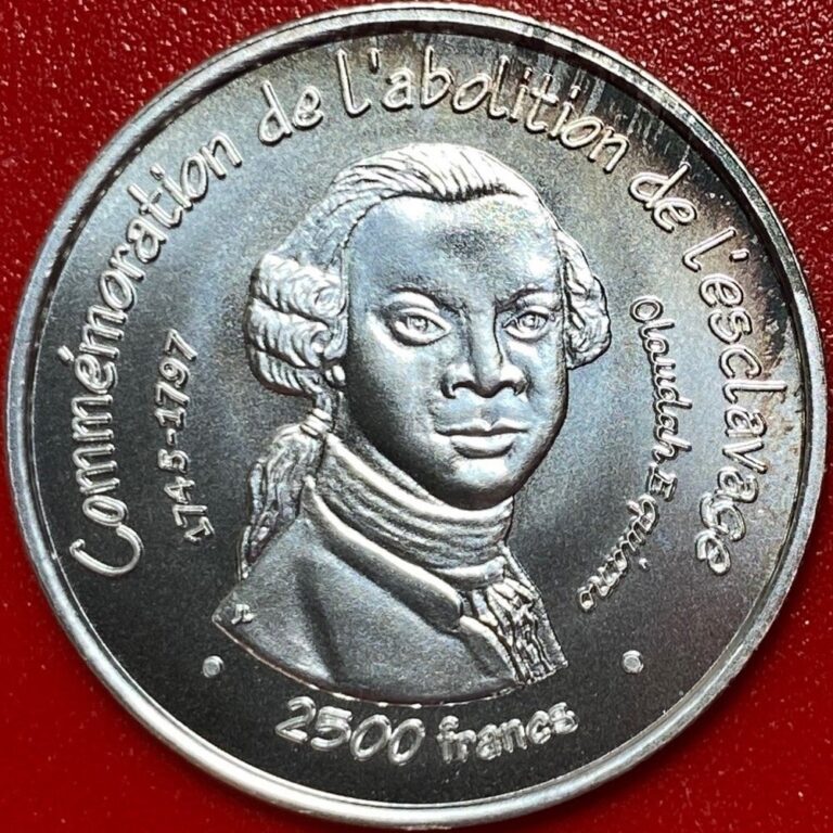 Read more about the article 2007 BENIN 2500 FRANCS ESSAI SILVER BU SLAVERY ABOLITION RARE LOW MINT=850 COINS
