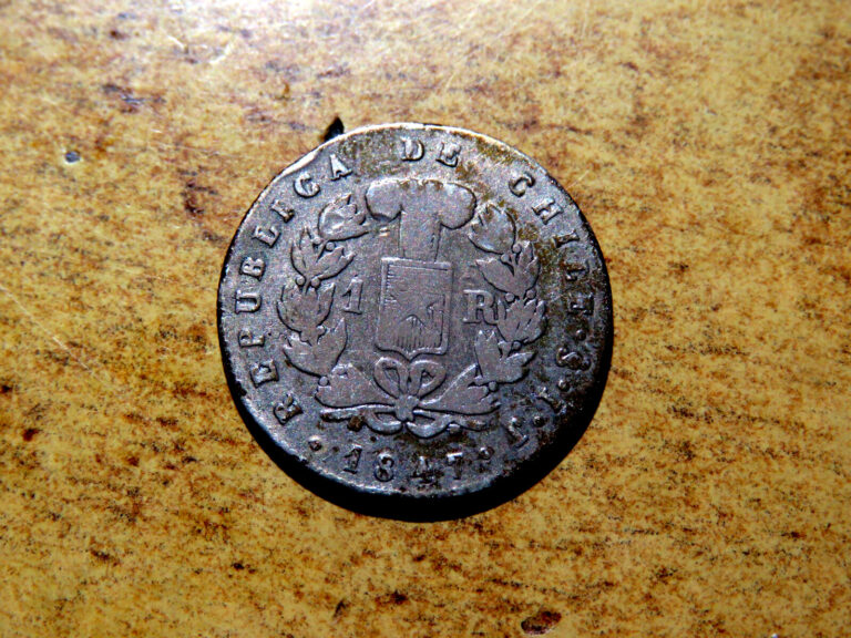 Read more about the article RARE Chile 1847 So IJ Silver Real (KM-94.2 .087 oz ASW) F3