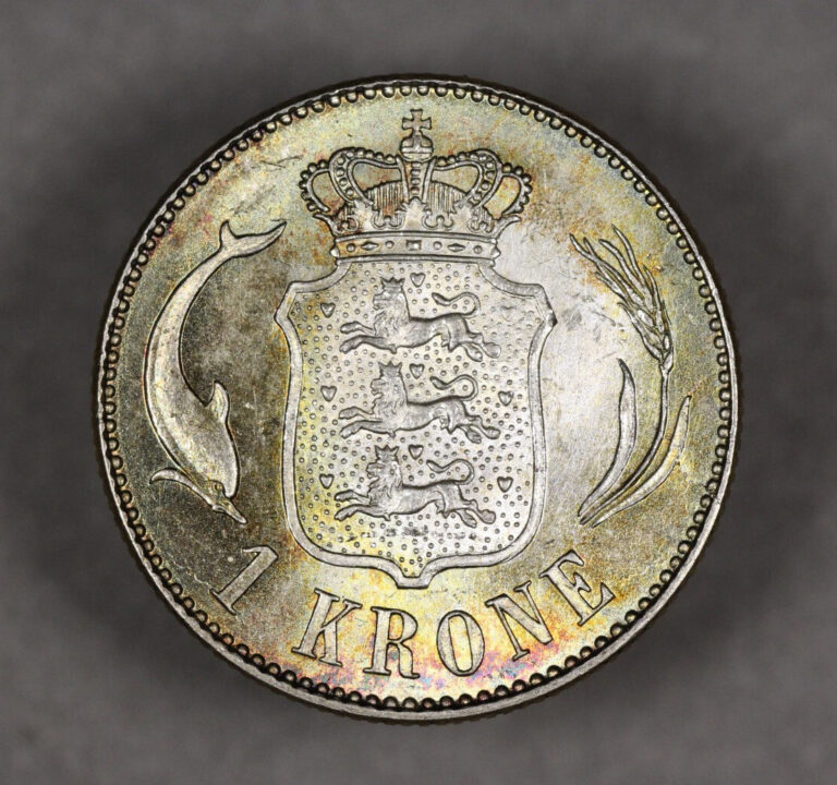 Read more about the article 1916 Denmark Silver 1 Krone Uncirculated Toned