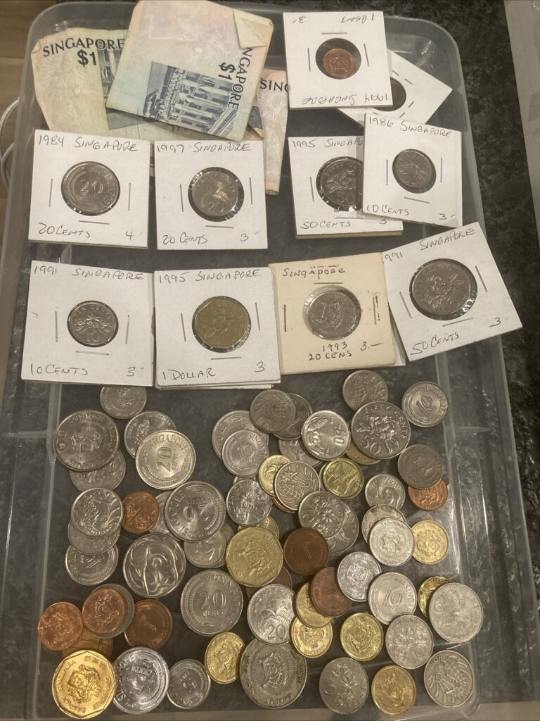 Read more about the article SINGAPORE Coin Lot. Collection Of Coins From Singapore W/ 3 Bills – {ID53}