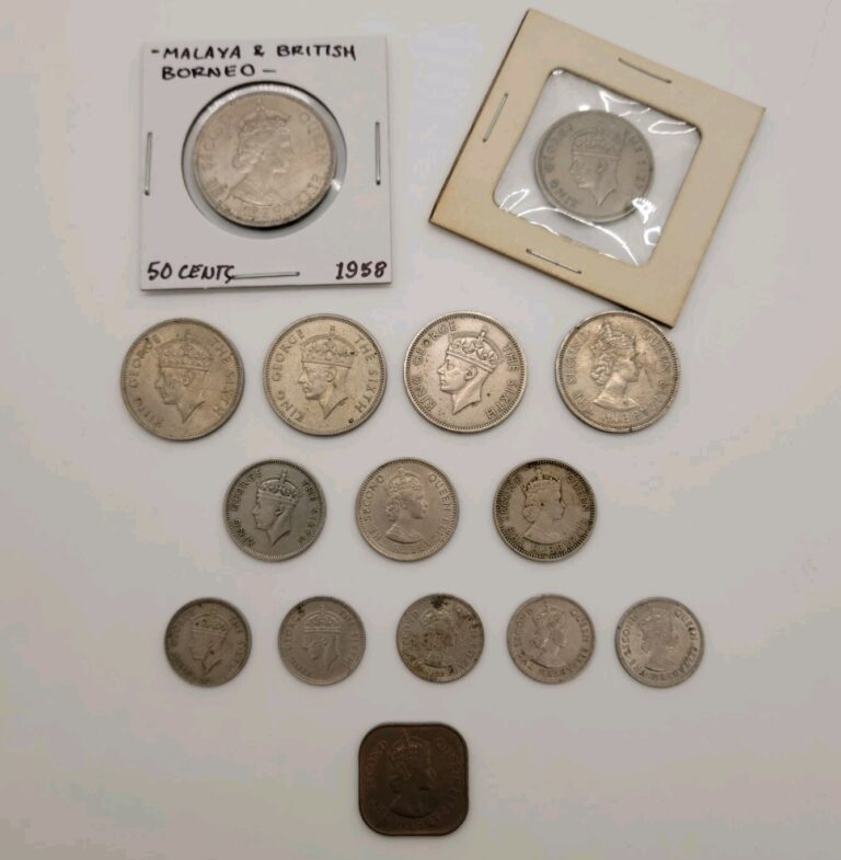 Read more about the article Malaya and Malaya and British Borneo 15 Coin Lot – Malaysia coins  good variety