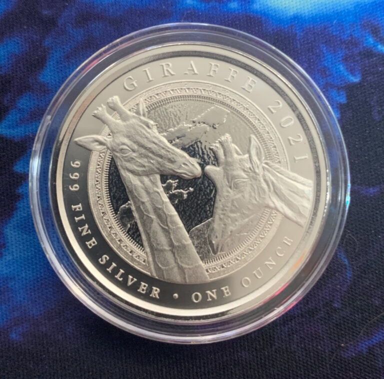 Read more about the article 2021 Equatorial Guinea Giraffe 1 oz Silver Proof-Like Coin in Capsule