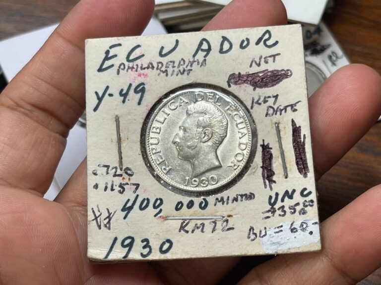 Read more about the article 1930 Ecuador One Sucre Silver Coin Key Date Excellent Condition High Value