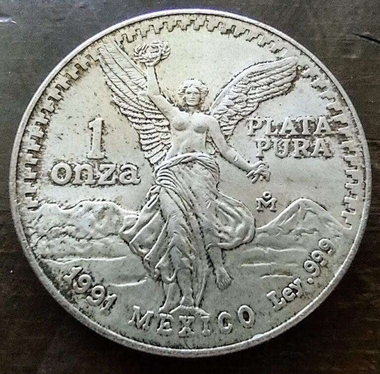 Read more about the article 1991 Mexico 1 Onza Silver Coin 99.90% Liberty Libertad