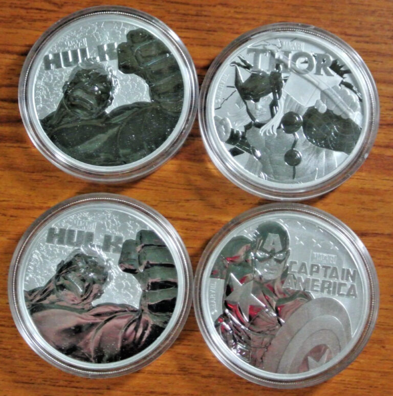 Read more about the article Tuvalu Marvel 1 oz .999 Silver Coins (2 HULK  THOR and CAPTAIN AMERICA)