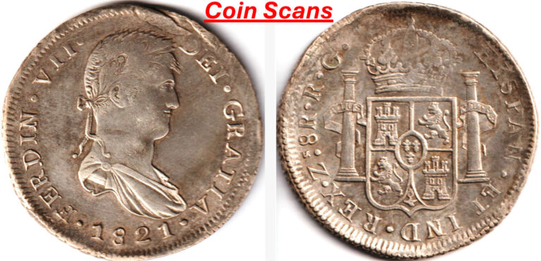 Read more about the article 1819 Zacatecas Mexico Silver(1 Oz) 8 Reales Genuine 1800’s Spanish Colonial Coin