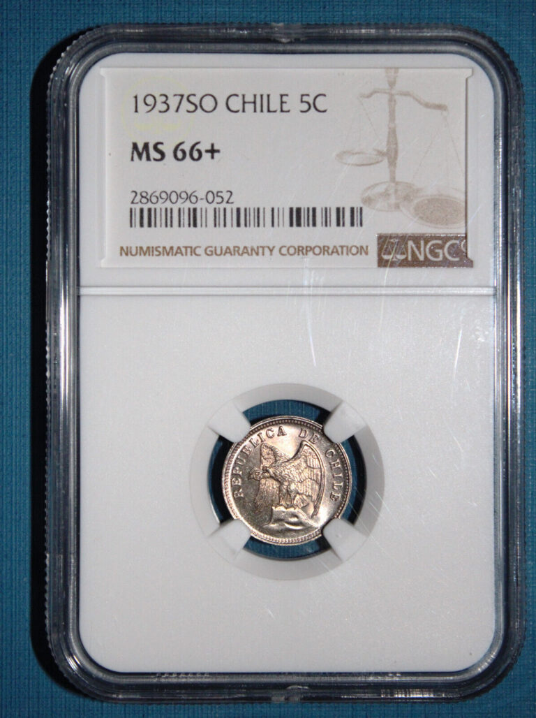 Read more about the article Chile 5 Centavos 1937SO NGC MS 66+TOP GRADE