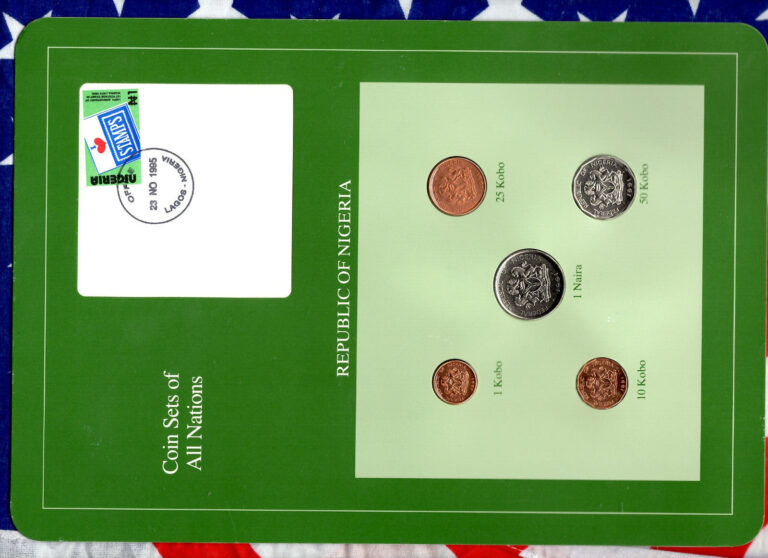 Read more about the article Coin Sets of All Nations Nigeria  1 Naira  50 25 10 1 Kobo 1991 UNC SCARCE