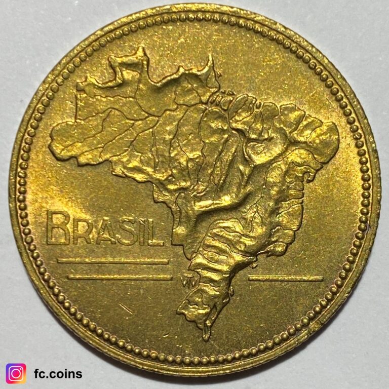 Read more about the article BRAZIL – 5 Cruzeiros 1943 (Rio de Janeiro) UNC – Al. Bronze Coin – @fc.coins