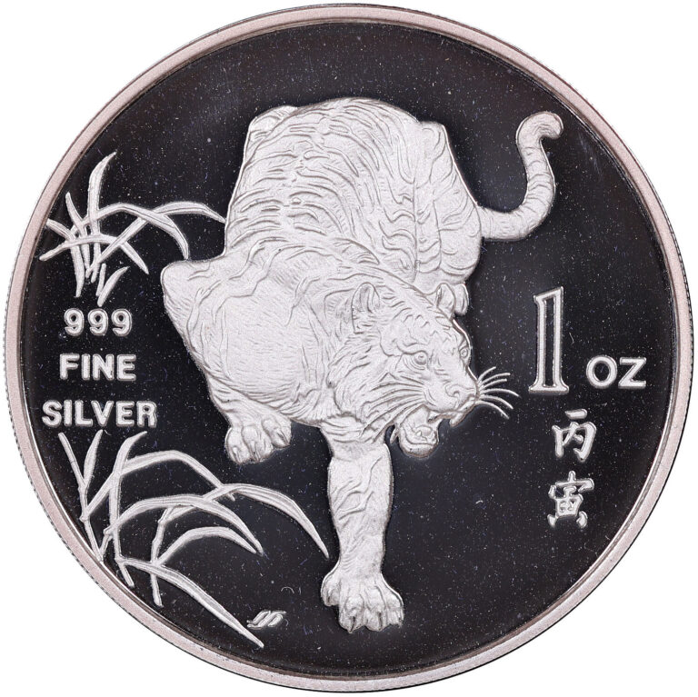 Read more about the article RARE 1986 Republic of Singapore Chinese Tiger 1 oz .9999 Fine Silver Art Coin BU