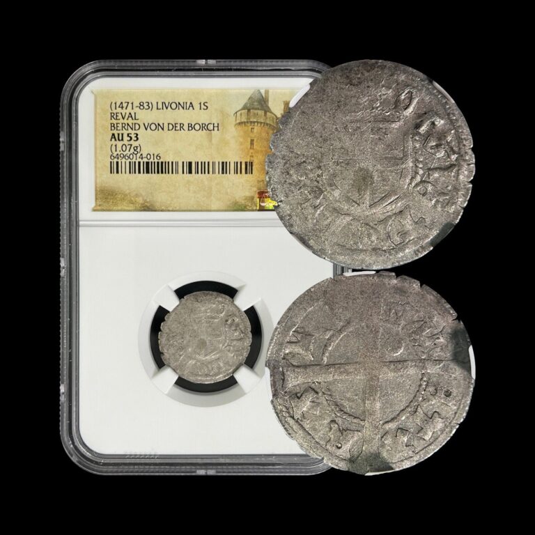 Read more about the article LIVONIA. 1471  Schilling  Silver – NGC AU53 – Teutonic Order  Reval  Tallinn