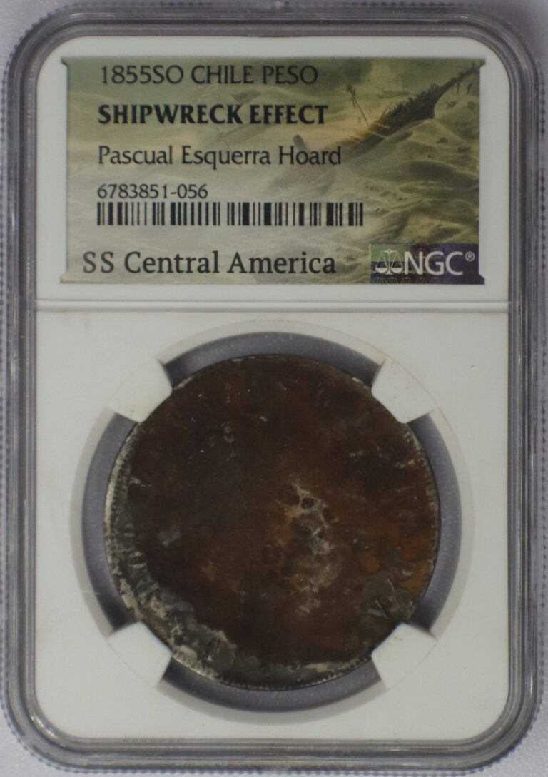 Read more about the article 1855 SO Chile Peso SS Central America Pascual Esquerra Hoard – NGC Shipwreck