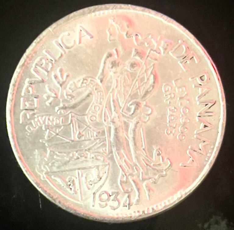 Read more about the article 1934 SILVER PANAMA 1 BALBOA LADY LIBERTY COIN ABOUT UNCIRCULATED CONDITION