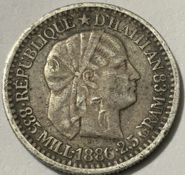 Read more about the article 1886 Haiti  10 Centimes Silver Coin