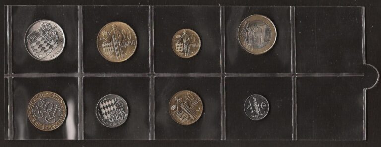 Read more about the article MONACO  8 Coins  1975-77  Mint Set + 1 Euro