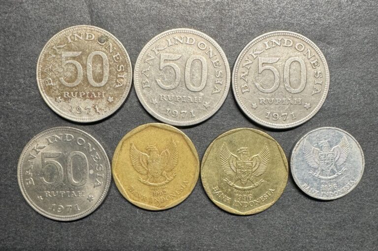 Read more about the article Indonesia Lot Of 7 Coins Collection 50 100 RP World Foreign Coins Rupiah
