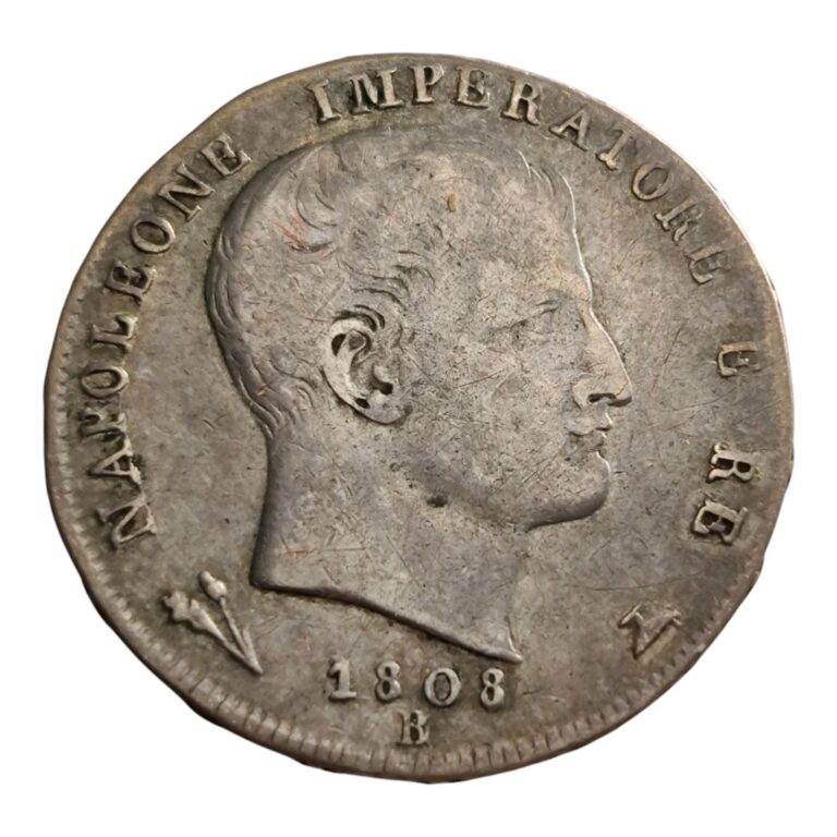 Read more about the article 1808 B Kingdom Of Italy Napoleon 1 Lire Silver Napoleonic Coin 5I